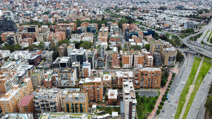 Fototapeta premium Aerial shots of the city of Bogotá in Colombia.