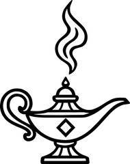Genie Lamp Scalable SVG Vector Graphic with Editable Paths and Layers for Web, UI Design, Digital Art, and Print Applications