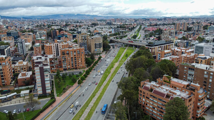 Obraz premium Aerial shots of the city of Bogotá in Colombia.