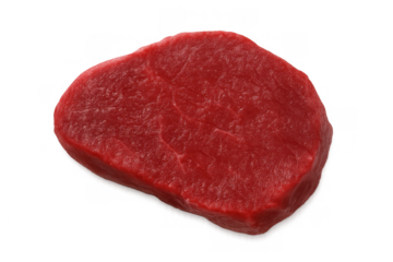 Raw beef steak fillet, fresh uncooked red meat cut, prime protein food preparation, transparent background