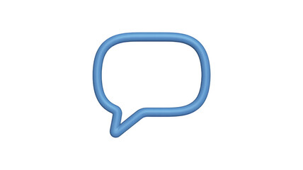 3D Speech Bubble Icon Isolated on White Background