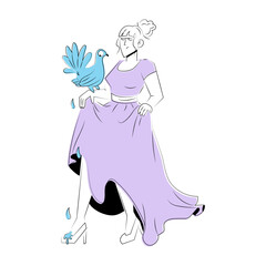 A sketchy style illustration showing a ruined dress