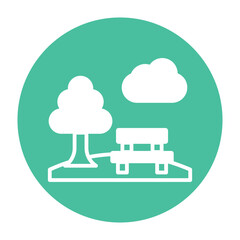 Park Bench Vector icon which can easily modify or edit