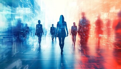 Digital Pathway Illustrating Streamlined Business Concepts and Collaborative Solutions through Data