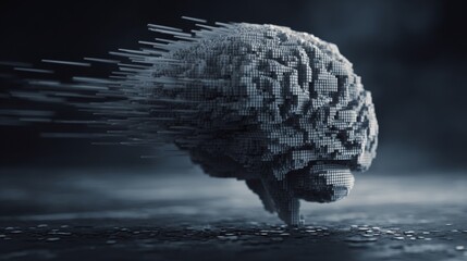 visual of a brain made of code