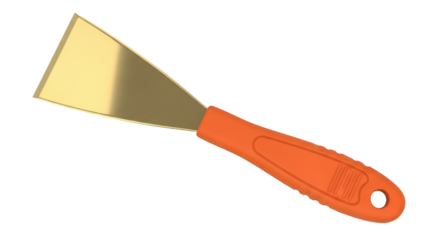 Isolated wallpaper scraper with orange handle for removing wallpaper, painting and cleaning