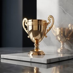 Celebrate success with a stunning golden trophy, the symbol of victory and achievement, perfect for awards ceremonies, corporate recognition, and motivational campaigns