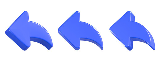 3d rendering icon share in blue color