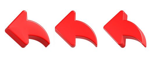 3d rendering icon share in red color