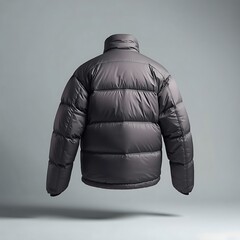 Modern Short Padded Jacket Fashionable Casual Winter Wear Garment Protection from Cold and Wind Clothing Item for Staying Warm Minimalist Style and Dark Color