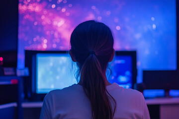 Scientist working with telescope during astronomy and space research project at night using generative ai