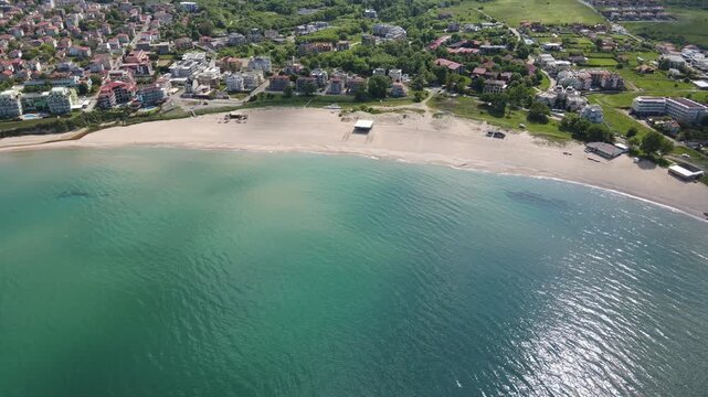 Aerial view of Black sea coast near village of Lozenets, Burgas Region, Bulgaria 