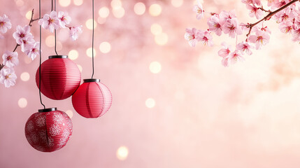 Red Lanterns for Festive Chinese New Year Celebration &ndash; Year of the Horse
