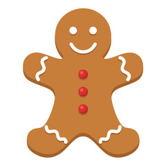 Obraz premium Classic Gingerbread Man Cookie Vector Isolated Illustration