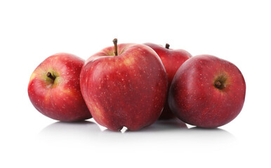 Many fresh red apples isolated on white