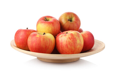 Many fresh ripe apples isolated on white