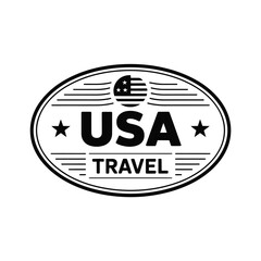 Vintage usa travel stamp design with stars and stripes icon