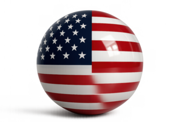 American flag sphere representing united states patriotism, global politics, and national identity