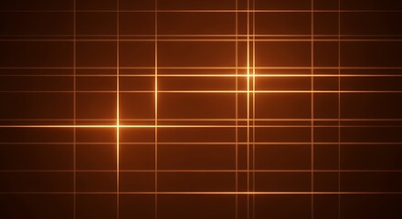 Abstract Glowing Grid Lines on Dark Background.