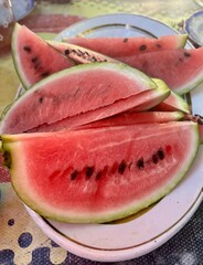 slices of watermelon on a plate