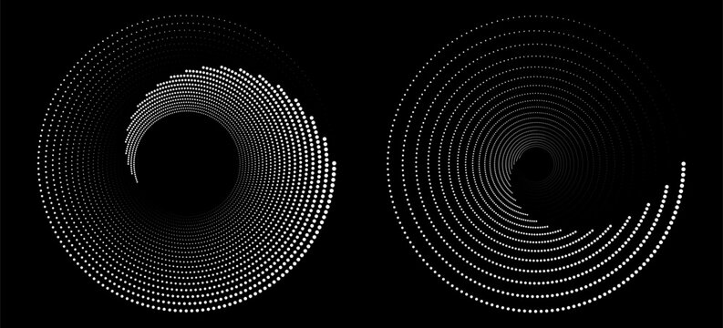 Spiral with gray colors lines as dynamic abstract vector background or logo or icon. spiral circle abstract dot spiral