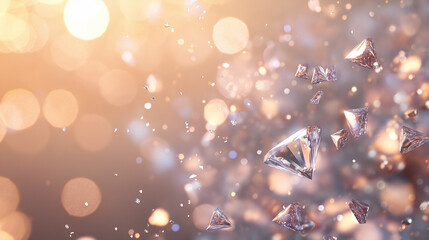 Stunning diamonds sparkling with brilliance against blurred bokeh lights creates a luxurious feeling