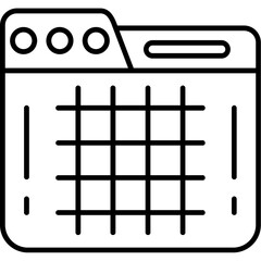 Grid Lines Outline Icon