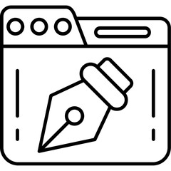Pen Tool Outline Icon