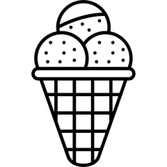 Ice Cream Cone Outline Icon