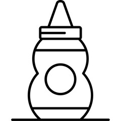 Mustard Bottle Outline Icon