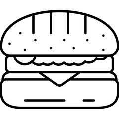 Breakfast Sandwich Outline Icon