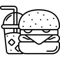 Fast Food Logo Outline Icon