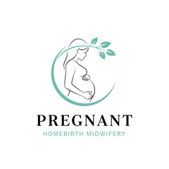 Pregnant Woman Logo – Homebirth Midwifery Maternity Care Vector