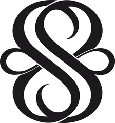 Black and white vector icon of a letter 