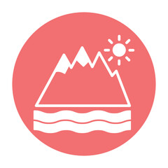 Mountain Lake Vector icon which can easily modify or edit