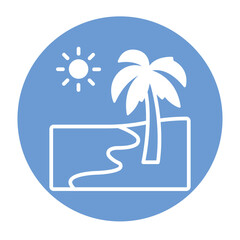 Beach Scene Vector icon which can easily modify or edit