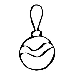 Minimalist Round Christmas Ornament Line Art &ndash; Clean Vector Outline Perfect for Coloring Books, Laser Cutting & Holiday Branding