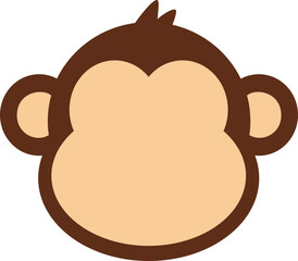 Faceless monkey head cartoon