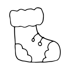 Minimalist Christmas Stocking Line Art – Clean Vector Outline Perfect for Coloring Books, Laser Cutting & Holiday Crafts