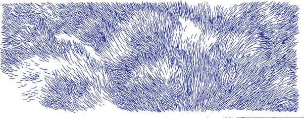 A blue and white image with a lot of lines. The image is blurry. vector illustration