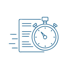 Obraz premium Simple stopwatch with text block symbol indicating real-time reporting speed for journalism, news coverage, media planning