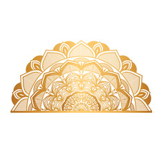 Vintage Luxury Golden Mandala Arabesque Islamic Pattern For Wedding Invitation	