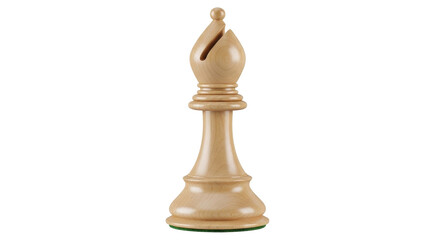 Isolated Bishop chess piece standing alone for board game, strategy and competitive concept