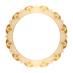 Luxury Gold circle Mandala Transparent Background Floral Islamic