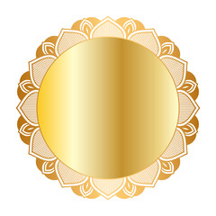 Golden circle mandala frame border