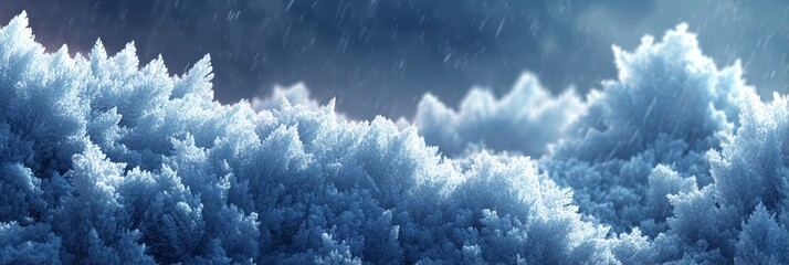 Serene Winter Landscape with Snow-Covered Trees and Frosty Ground, Perfect for Holiday Backgrounds