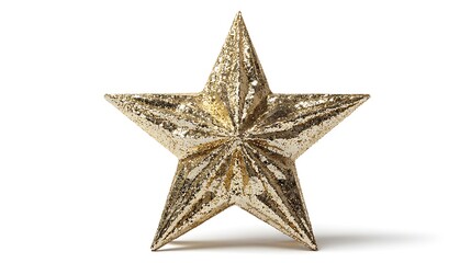Obraz premium golden christmas star isolated on white background