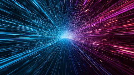 Obraz premium Abstract hyperspace background speed of light space travel tunnel technology concept