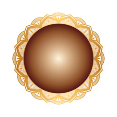 Luxury Gold circle Mandala Transparent Background Floral Islamic