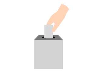 Fototapeta premium 選挙やアンケート・意見を投函・提出・投票箱に投票用紙を入れる手のアイコン